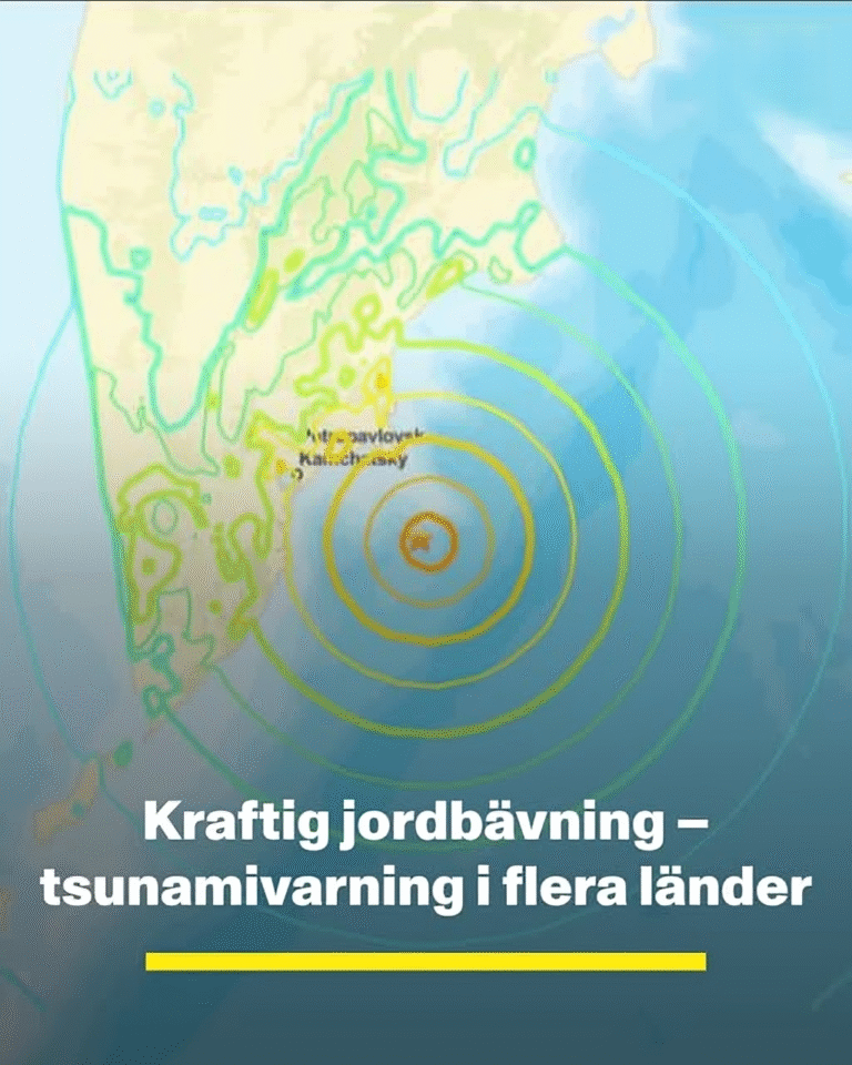 Kraftig jordbävning – tsunamivarning i flera länder