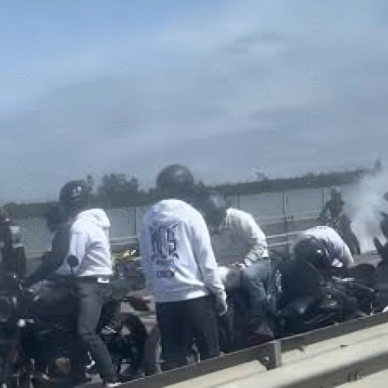 Kaos på E18 – hundratals motorcyklister stoppar trafiken