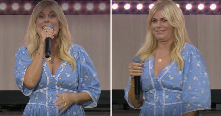 Pernilla försvarar sig efter drog-skämt i Allsång på Skansen