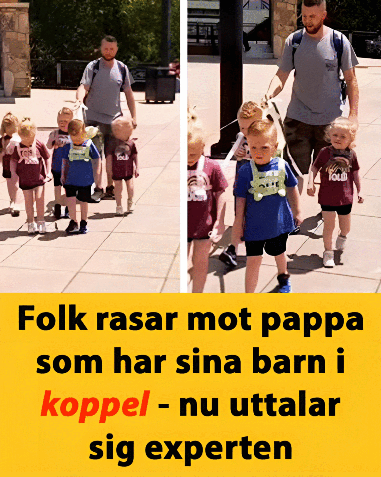 Jordan Driskell har sina fem barn i koppel