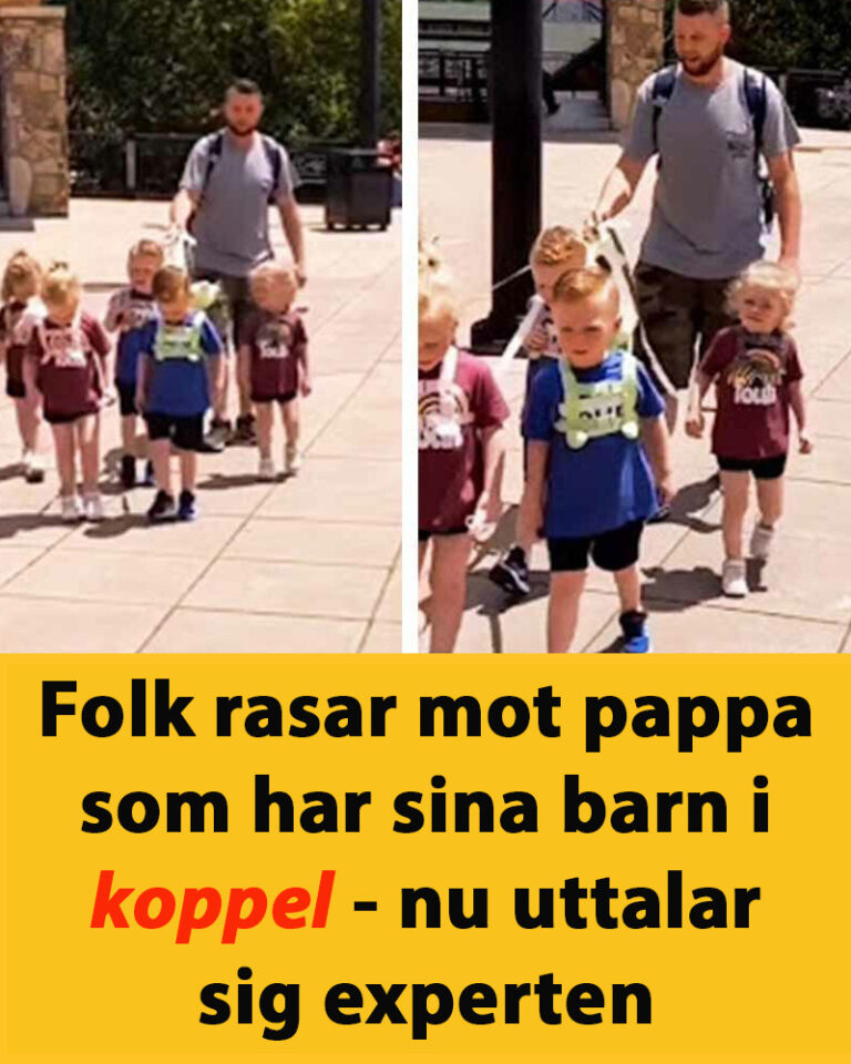 Jordan Driskell har sina fem barn i koppel