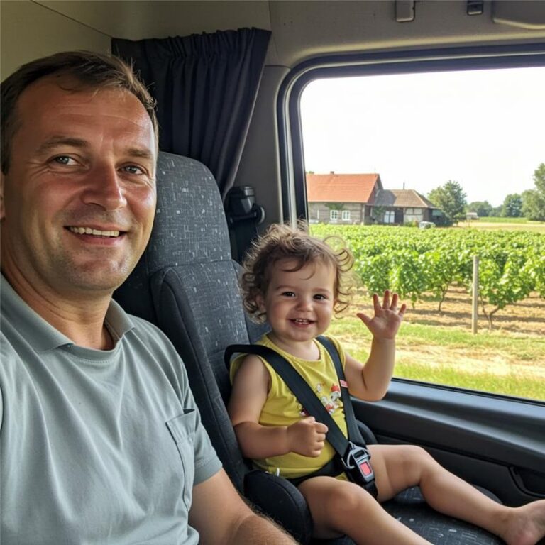 Lastbilschauffören och hans lilla dotter – en ensam resa fylld av kärlek
