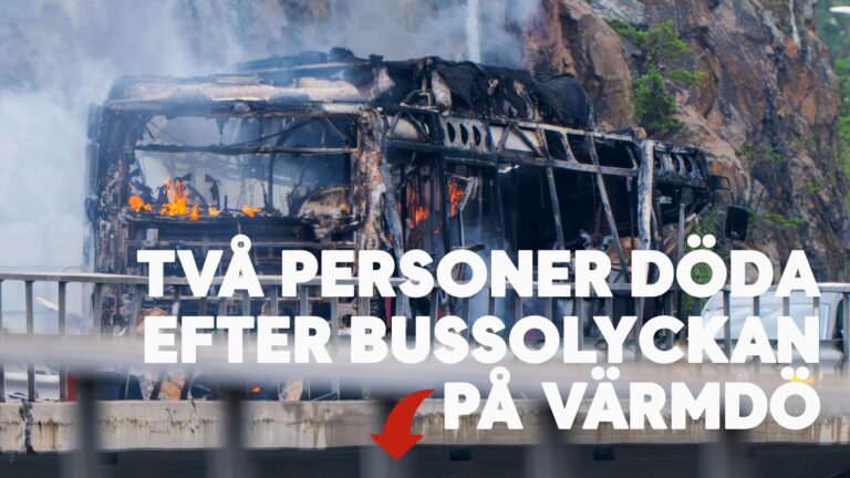 Två personer döda efter våldsamma olyckan – gasbuss och bil brann