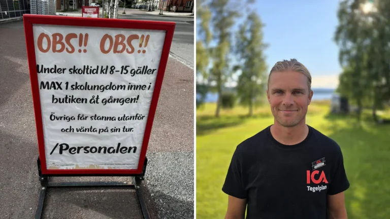 Efter en tid av snatterier och stök fick Ica-handlaren Carl-Johan Winblad, 41, nog. I höst släpper han bara in en skolungdom åt gången i sin butik.
