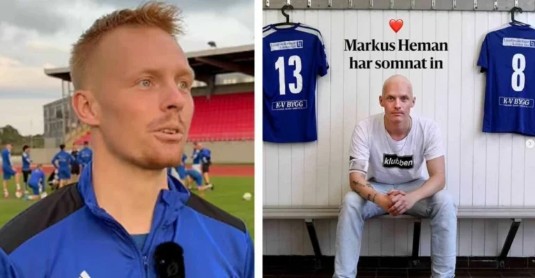 Fotbollsspelaren Markus Heman har somnat in efter långa kampen mot cancer