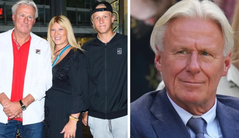 Björn Borgs familj: Frun Patricia, barnen Leo och Robin samt ex-frun Loredana