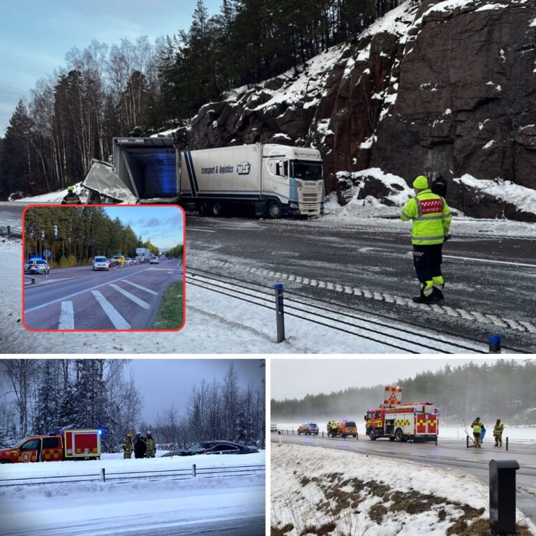 Olycka på riksväg 56: Tre personer skadade vid Hökåsen – trafiken omledd efter krock