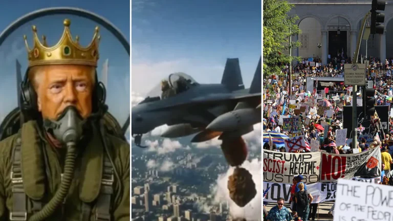 Här släpper Trump bajs på demonstranterna