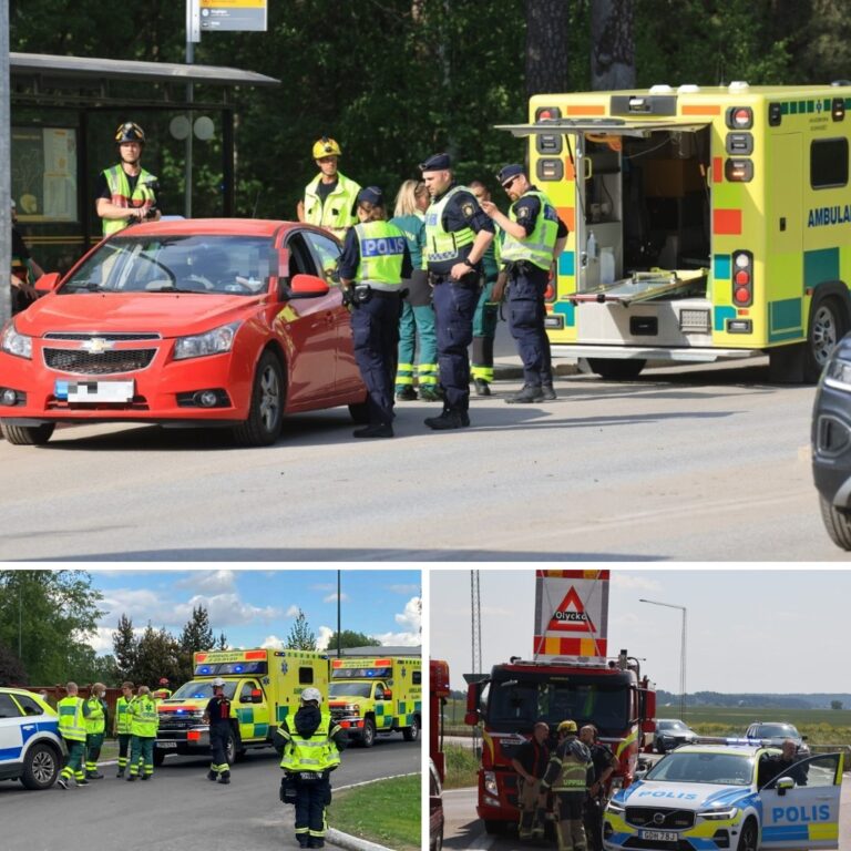 Två personbilar kolliderade kraftigt i en rondell i Uppsala – nu utreds olyckan.