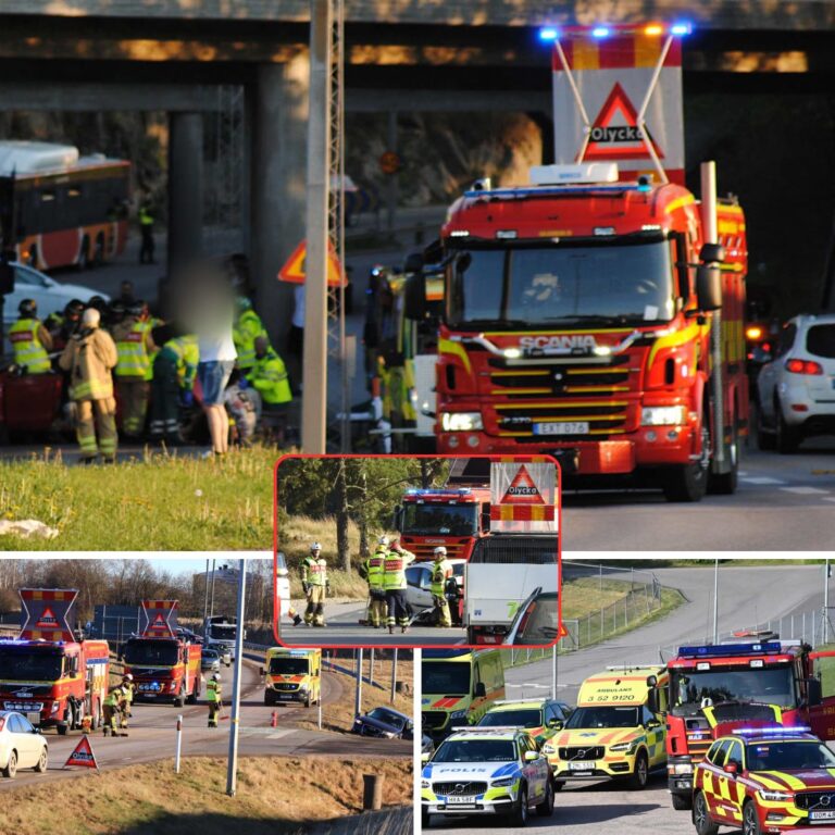 Trafiken i Linköping förlamad: tre skadade i allvarlig olycka, vilket orsakade att området stängdes av