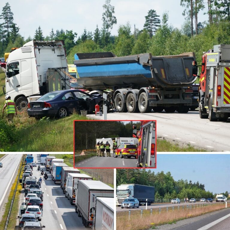 Olycka utanför Rottne: Bil krockade med lastbil – förare ur bilen omhändertagen