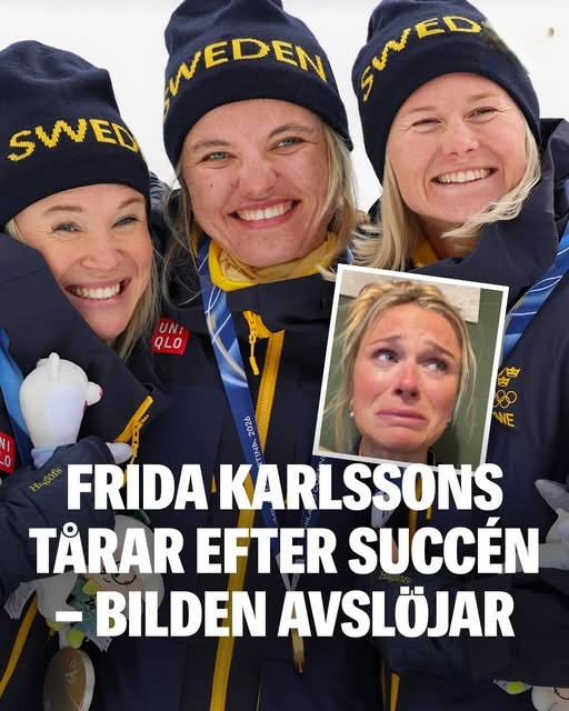 Frida Karlsson i tårar framför tv:n efter succén
