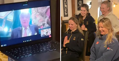 Kungen säger till OS-stjärnorna på skarpen: “Sträck på er!”