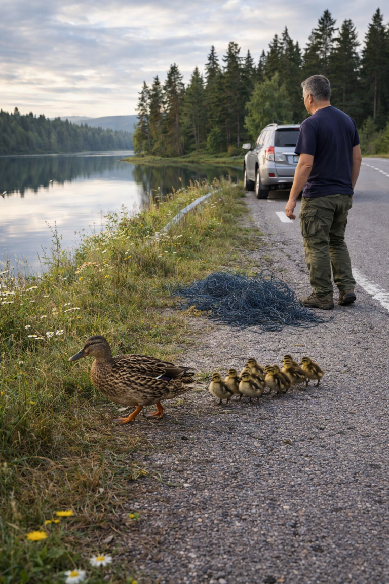 Driver Stops on Mountain Road After Seeing Ducklings — Then Notices ...