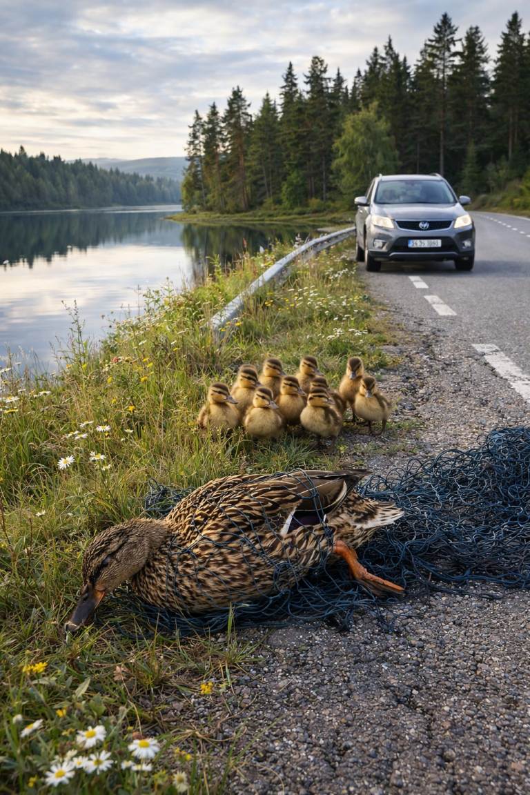 Driver Stops on Mountain Road After Seeing Ducklings — Then Notices ...